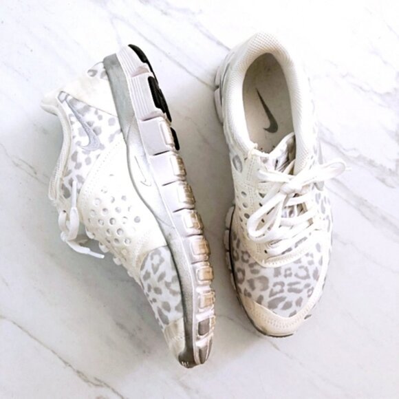 Nike Free 5.0 White Cheetah Print Running Shoes 511281-100 Women’s Size 10 - Picture 2 of 11